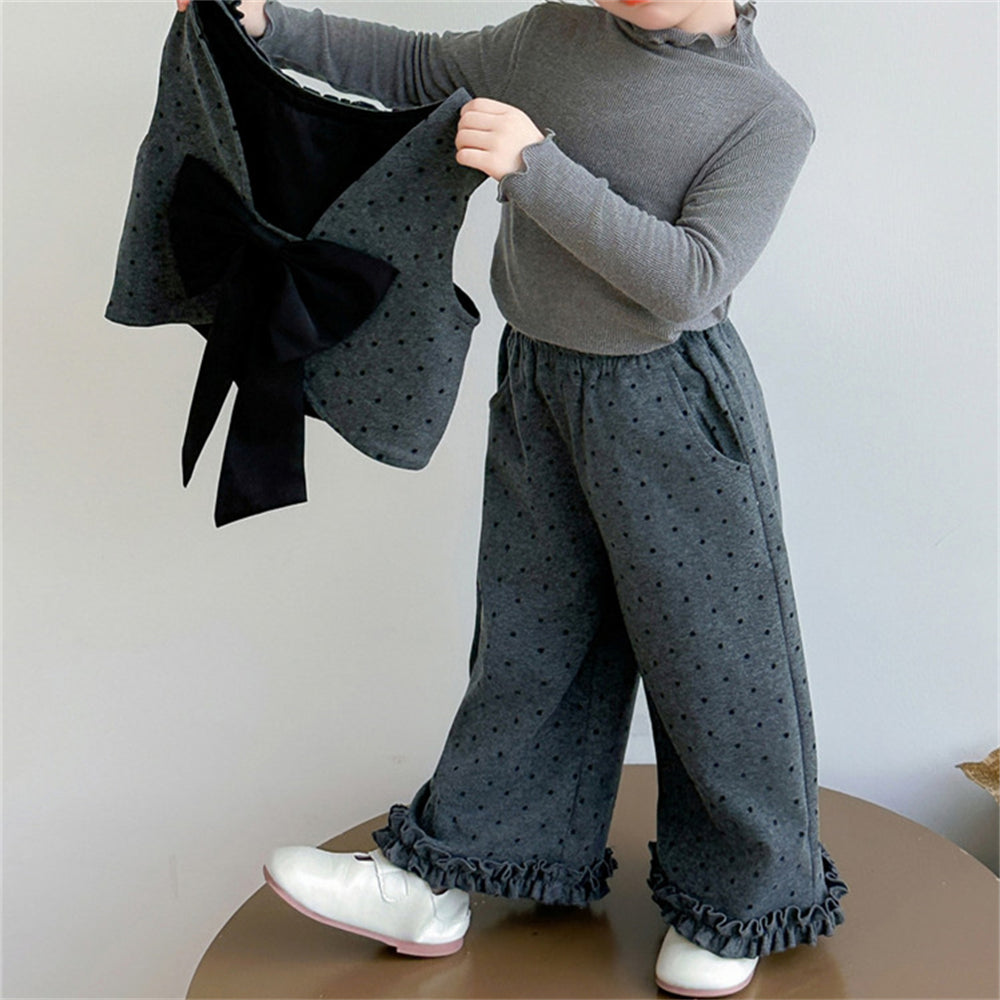 Casual Sporty Autumn 3-Piece Girls' Pants Suit, Ages 2-9 | Color: Grey | Image 1