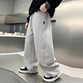 Minimalist Autumn Boys' Casual Pants, Ages 4-14 | Color: Light Grey | Image 1