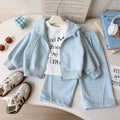 Casual Sporty Autumn 3-Piece Girls' Pants Suit, Ages 2-9 | Color: Blue | Image 1