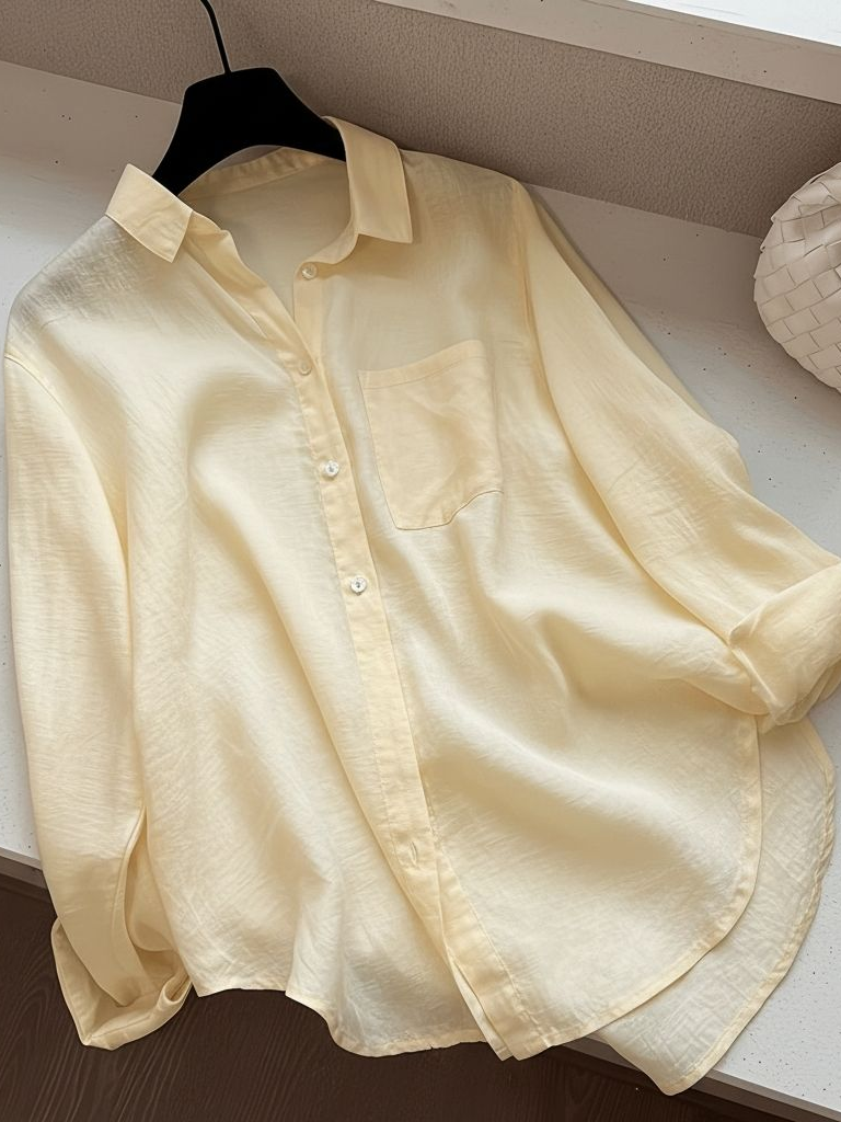 Minimalist All-Season Blouse | Color: Yellow | Image 1