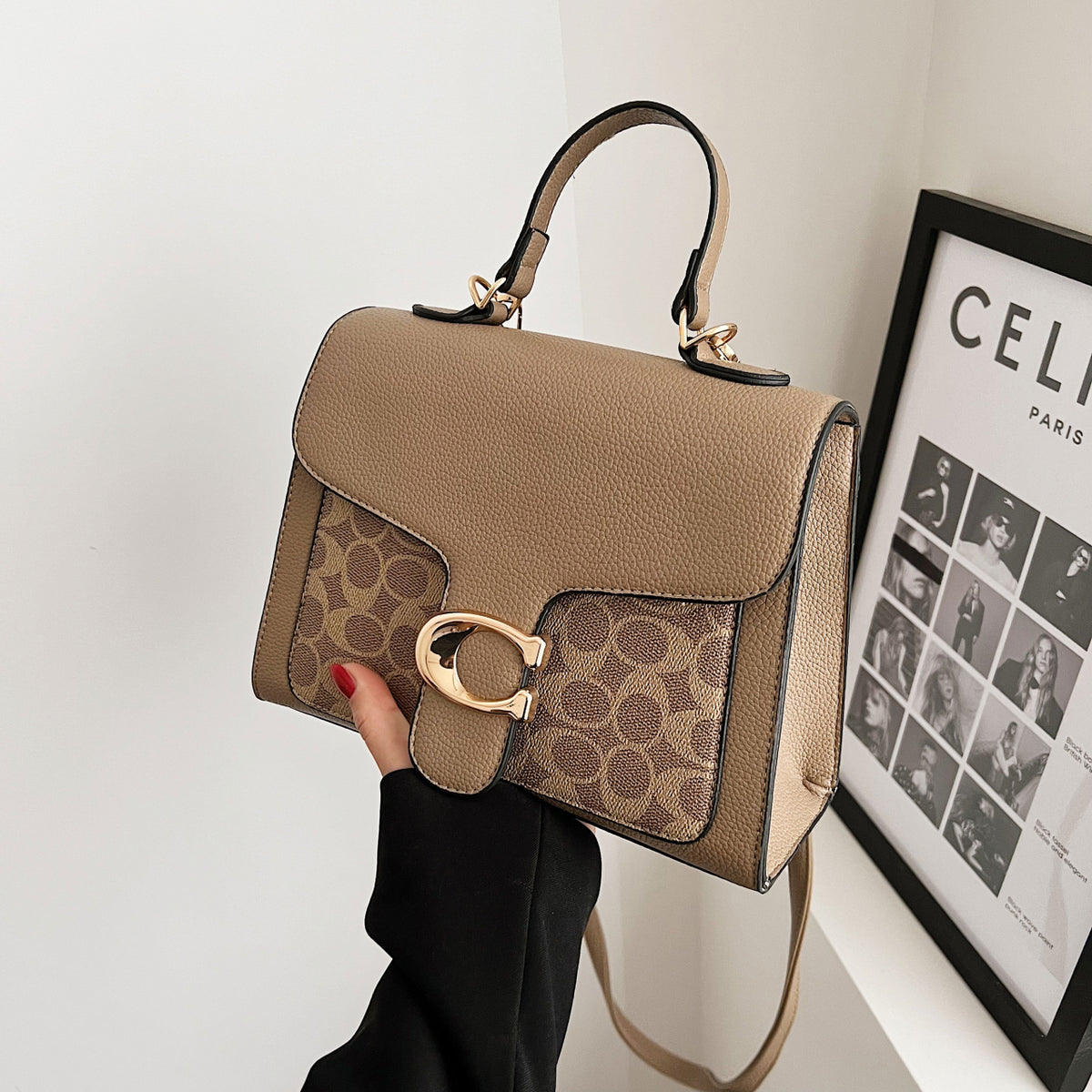 Modern Chic All-Season PU/Artificial Leather/Microfiber Leather Women's Crossbody Bags Other Bags | Color: Khaki | Image 3