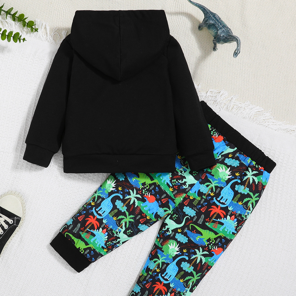 Trendy Autumn 2-Piece Baby Boys' Pants Suit, Ages 1-12 Months | Color: Black | Image 3