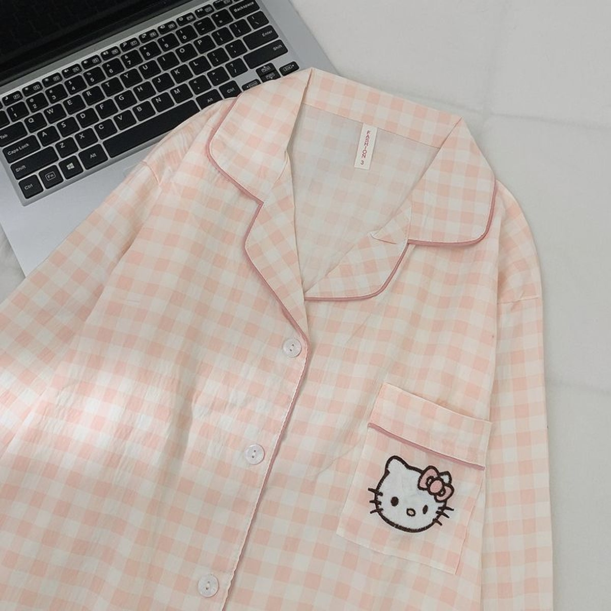 Sweet & Cute All-Season 2 Pcs Women 's Long Sleeve Sleep Set | Color: Light Pink | Image 2