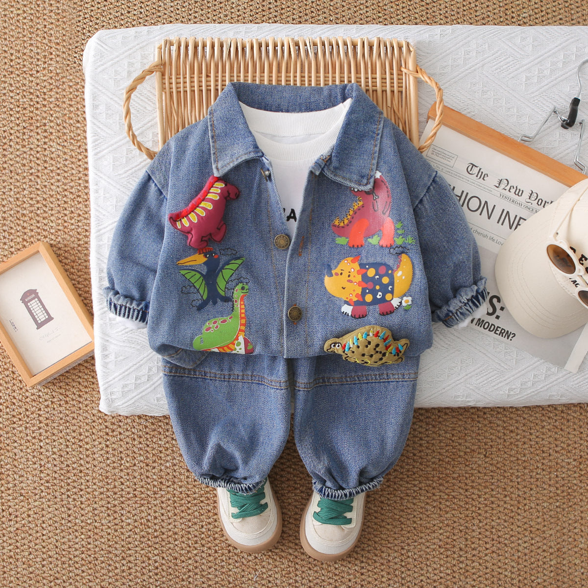 Casual Sporty Autumn 3-Piece Boys' Pants Suit, Ages 2-5 | Color: Blue | Image 1