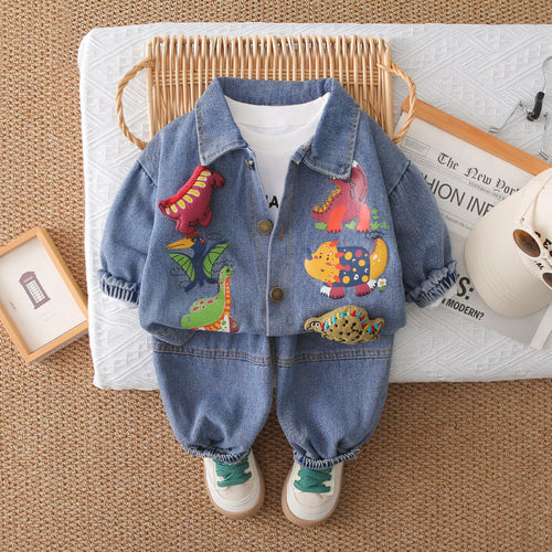 Casual Sporty Autumn 3-Piece Boys' Pants Suit, Ages 2-5 | Color: Blue | Image 1
