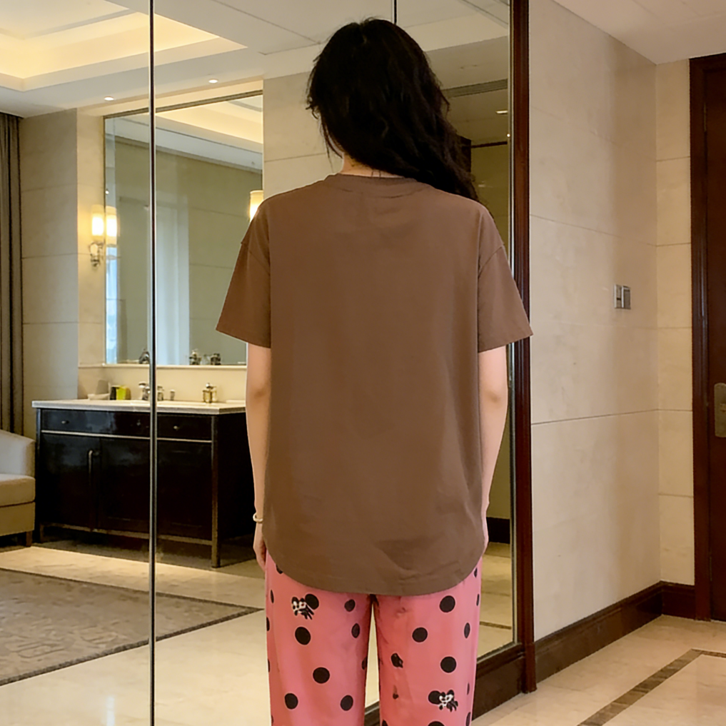 Sweet Feminine Summer 2 Pcs Women 's Short  Sleeve Sleep Set | Color: Style 4 | Image 2