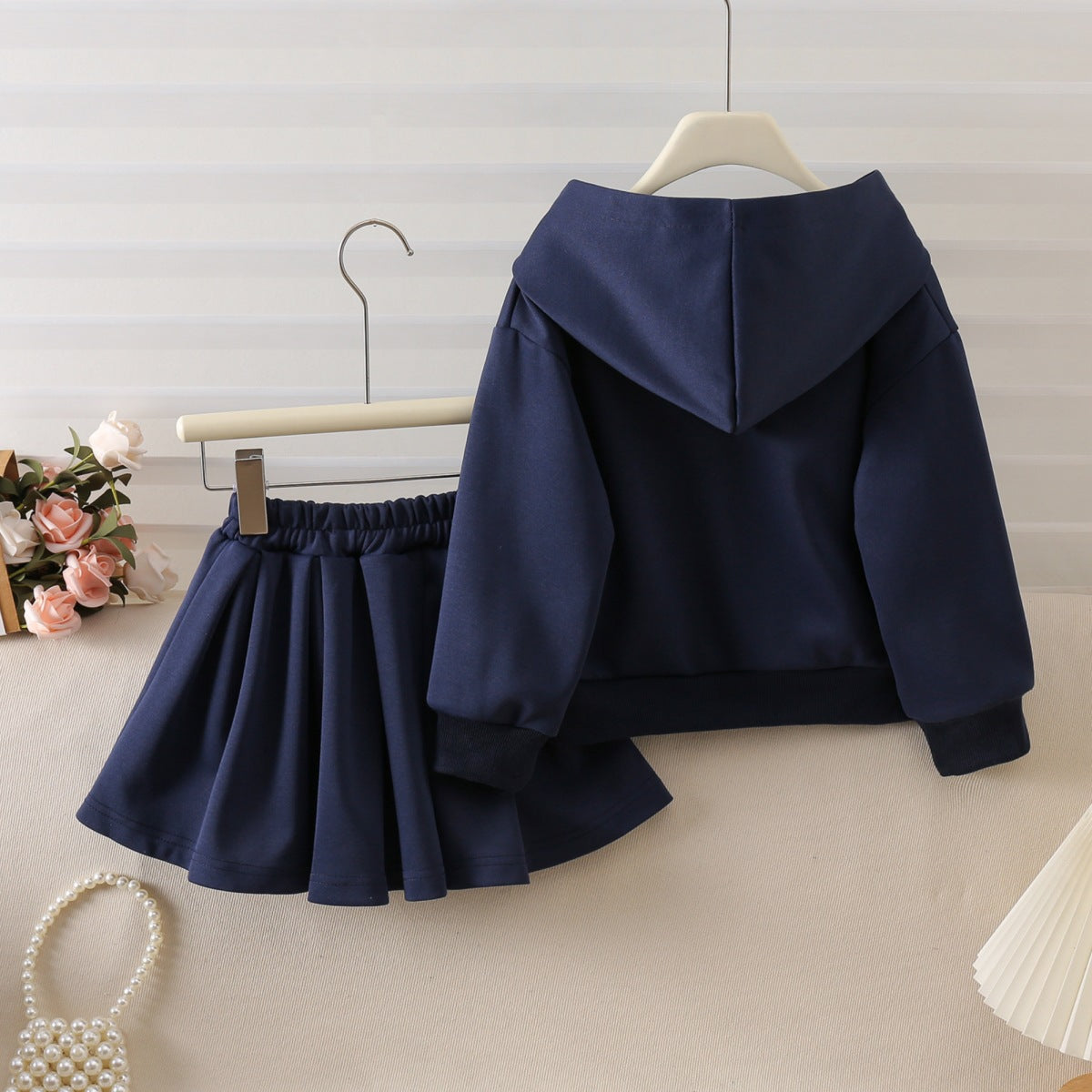 Modern Chic All-Season Casual Sporty Spring 2-Piece Girls' Dress Suit, Ages 2-13 | Color: Sapphire blue | Image 3