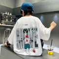 Casual Sporty Summer Boys' T-Shirt, Ages 2-14 | Color: White | Image 1