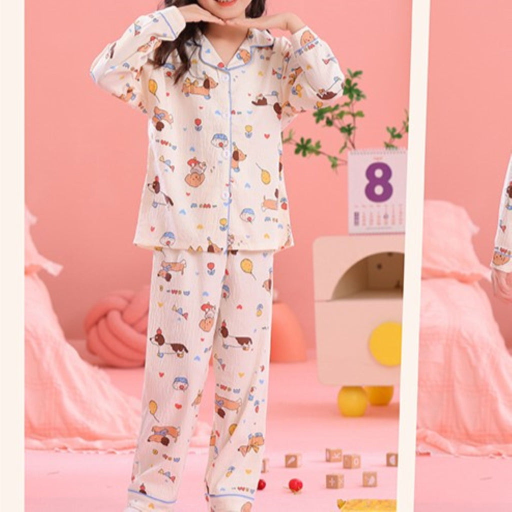 Modern Chic All-Season Casual Sporty Autumn 2-Piece Unisex Kids' Pajama Set, Ages 2-13 | Color: Style 3 | Image 3
