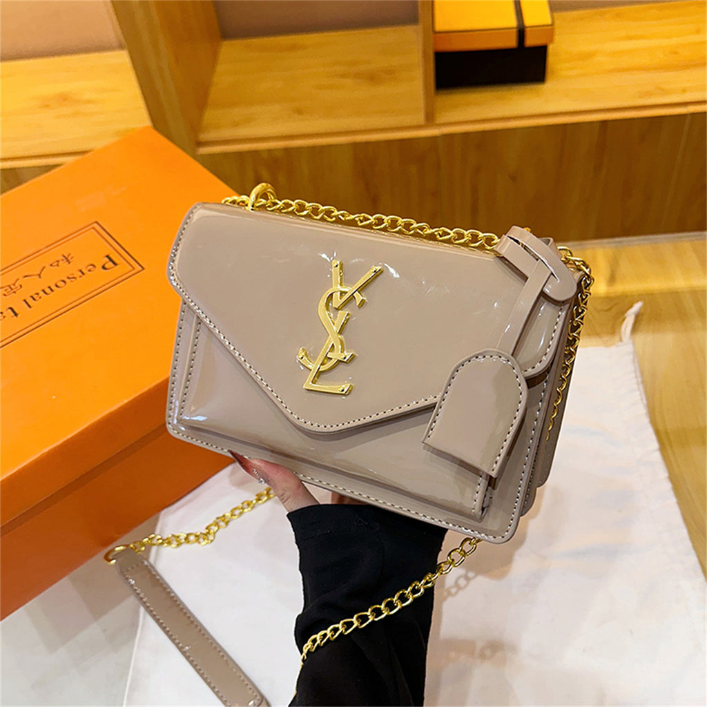 Modern Chic All-Season PU/Artificial Leather/Microfiber Leather, Patent Leather/Glossy Women's Handbags Other Bags | Color: Khaki | Image 2