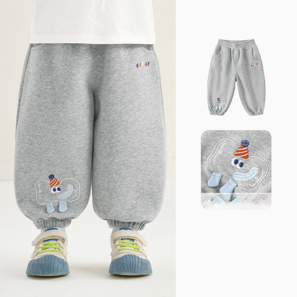 Minimalist Autumn Unisex Kids' Casual Pants, Ages 2-7 | Color: Grey | Image 2