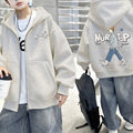 Modern Chic All-Season Minimalist Autumn Boys' Jacket, Ages 4-14 | Color: Grey | Image 1