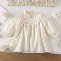Modern Chic All-Season Trendy Spring Girls' A-Line Dress, Ages 2-9 | Color: White | Image 1