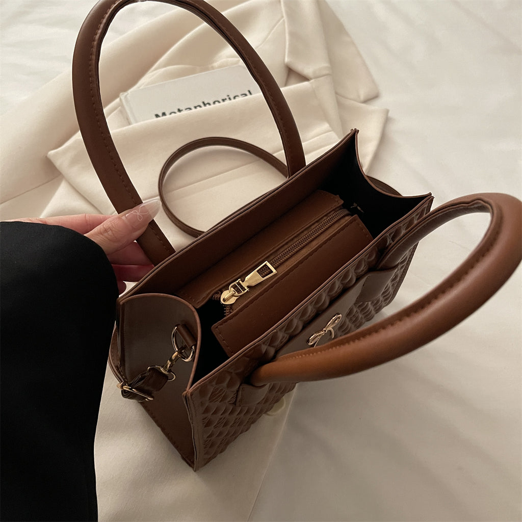 Modern Chic All-Season PU/Artificial Leather/Microfiber Leather Women's Shoulder Bags Tote Bags | Color: Brown | Image 2