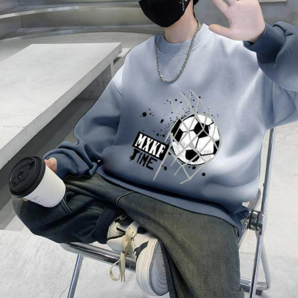Casual Sporty Spring Boys' Sweatshirt, Ages 4-14 | Color: Grey | Image 3