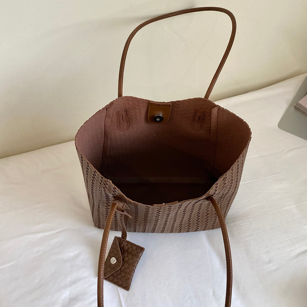 Trendy All-Season PU/Artificial Leather/Microfiber Leather Women's Handbags Tote Bags | Color: Coffee | Image 2