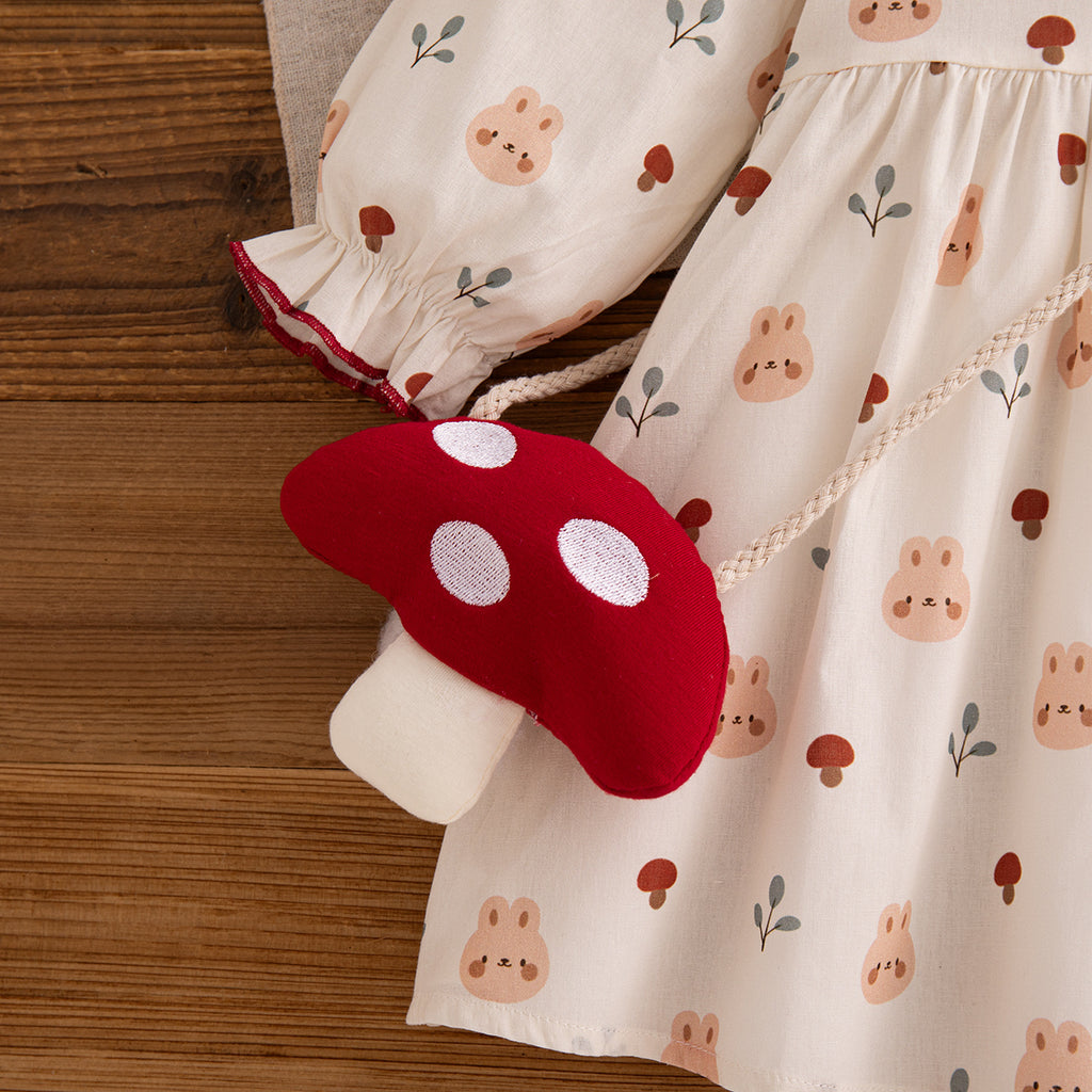 Sweet & Cute Autumn Baby Girls' Dress, Ages 0-24 Months | Color: Beige | Image 3