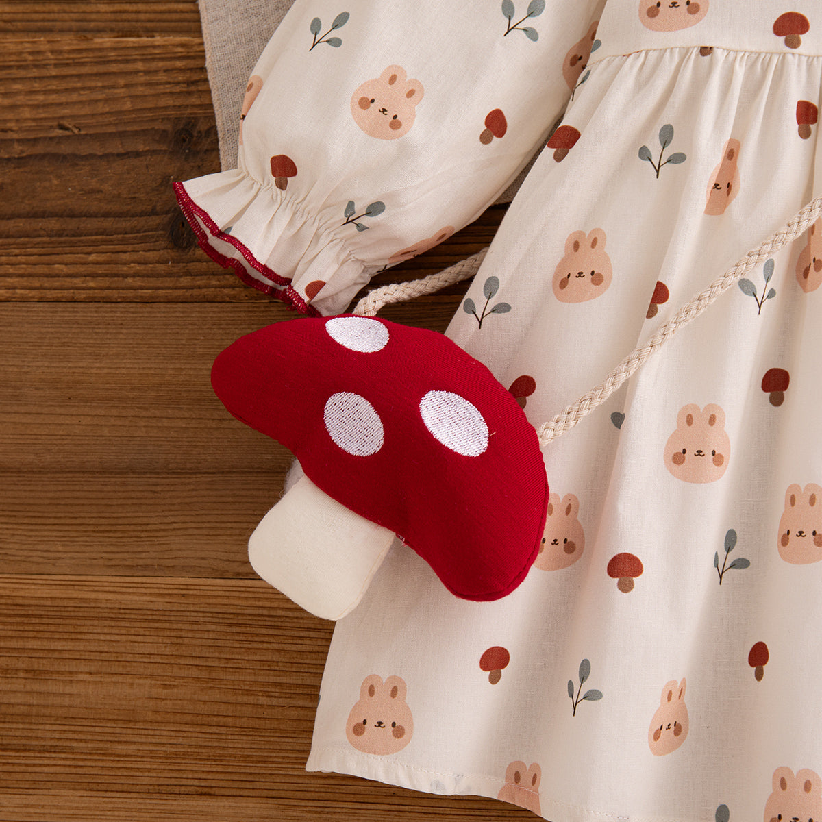 Sweet & Cute Autumn Baby Girls' Dress, Ages 0-24 Months | Color: Beige | Image 3