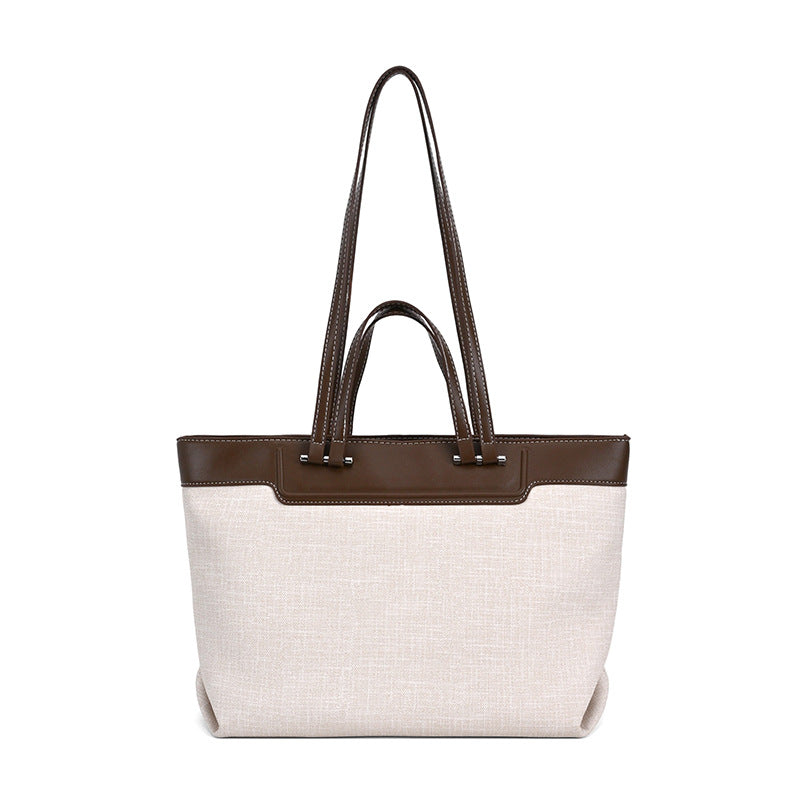 Modern Chic All-Season PU/Artificial Leather/Microfiber Leather Women's Shoulder Bags Tote Bags | Color: Beige | Image 2