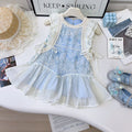 Elegant Summer Girls' A-Line Dress, Ages 2-11 | Color: Blue | Image 1