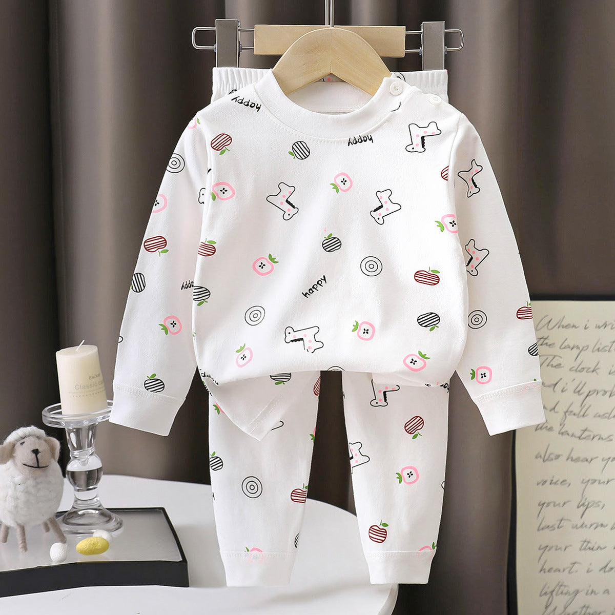 Minimalist Spring 2-Piece Unisex Kids' Pajama Set, Ages 2-7 | Color: Style 2 | Image 1