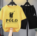 Modern Chic All-Season Minimalist Summer 2-Piece Boys' Pants Suit, Ages 3-14 | Color: Yellow | Image 1