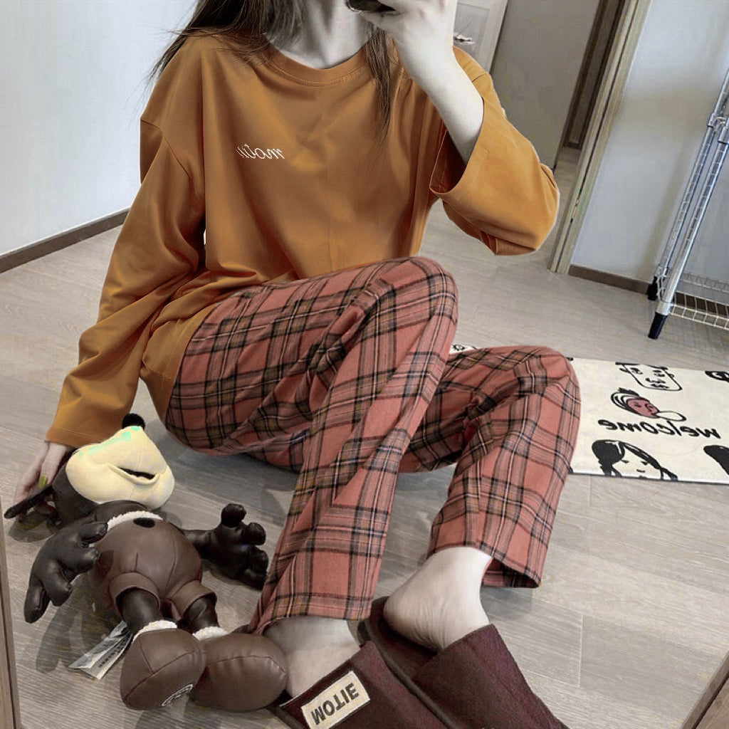 Sweet Feminine All-Season 2 Pcs Women 's Long Sleeve Sleep Set | Color: Style 1 | Image 1