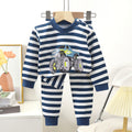 Minimalist Autumn 2-Piece Baby Boys' Pajama Set, Ages 6-24 Months | Color: Thick-stripe | Image 1