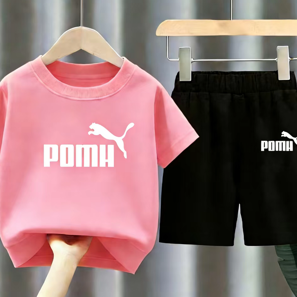 Modern Chic All-Season Casual Sporty Summer 2-Piece Girls' Pants Suit, Ages 2-11 | Color: Pink | Image 1