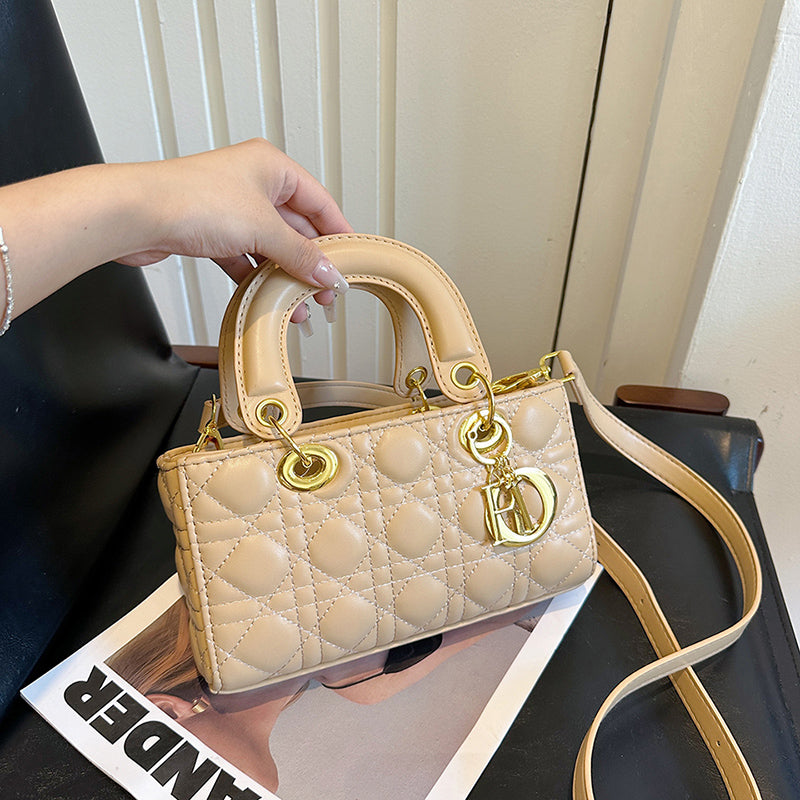 Modern Chic All-Season PU/Artificial Leather/Microfiber Leather, Cloth / Textile Women's Crossbody Bags Box Bags | Color: Khaki | Image 1