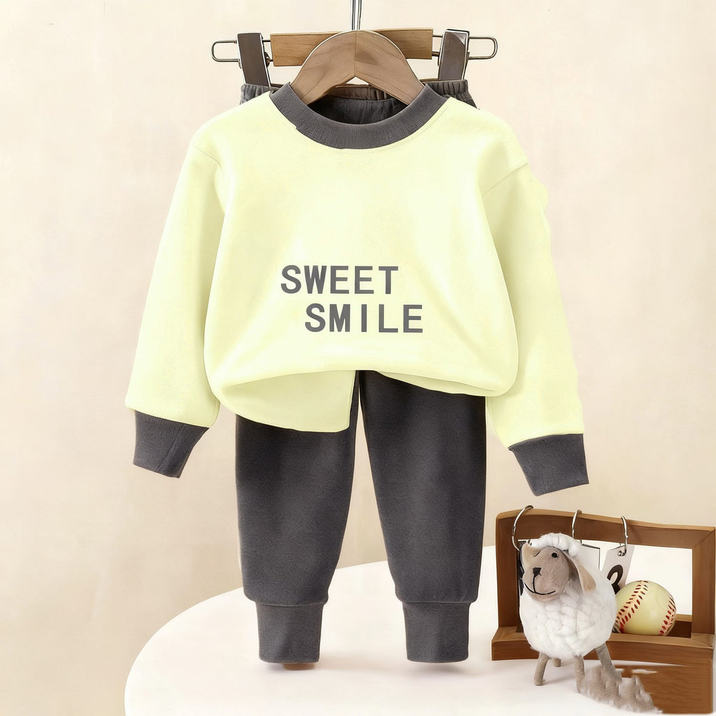 Minimalist Winter 2-Piece Unisex Kids' Pajama Set, Ages 2-9 | Color: Grey | Image 1