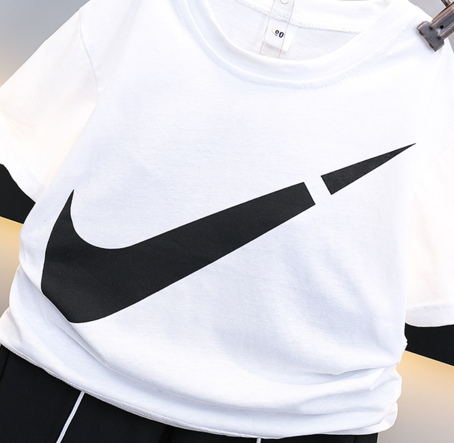 Modern Chic All-Season Minimalist Summer 2-Piece Boys' Pants Suit, Ages 2-9 | Color: White | Image 2