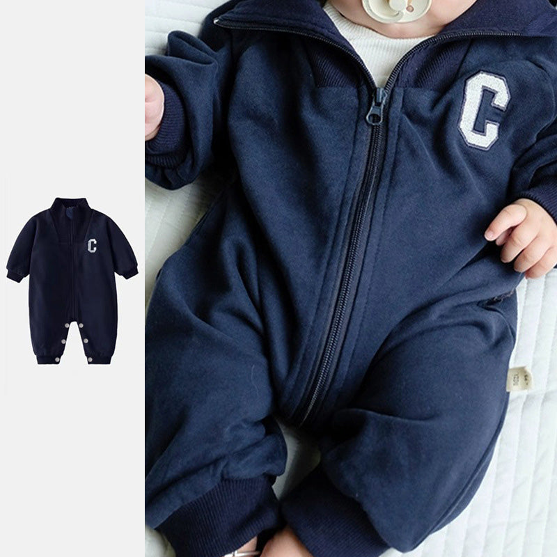 Casual Sporty Autumn Baby Boys' Jumpsuit, Ages 1-24 Months | Color: Navy | Image 1