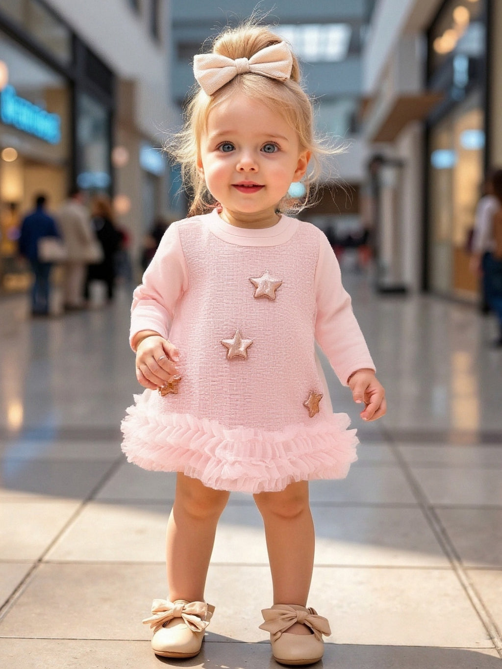 Sweet & Cute Autumn Girls' Dress, Ages 9 Months-3 Years | Color: Pink | Image 1