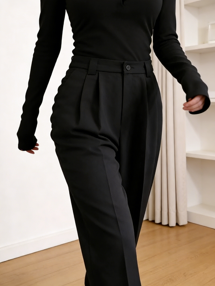 Minimalist All-Season Trousers | Color: Black | Image 1