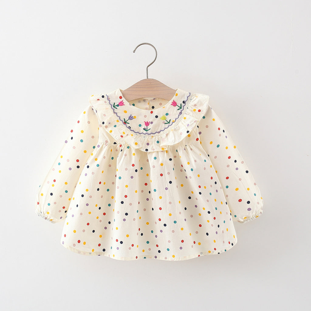 Sweet & Cute Spring Girls' Dress, Ages 9 Months-3 Years | Color: White | Image 1