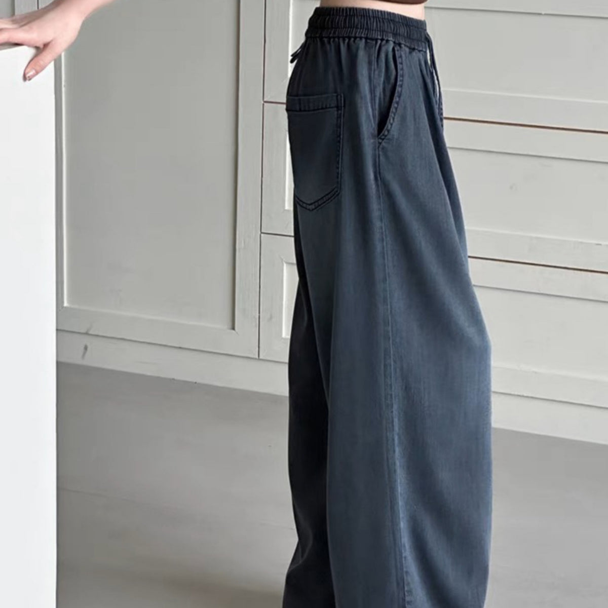 Casual Sporty Spring Girls' Casual Pants, Ages 4-14 | Color: Navy | Image 2