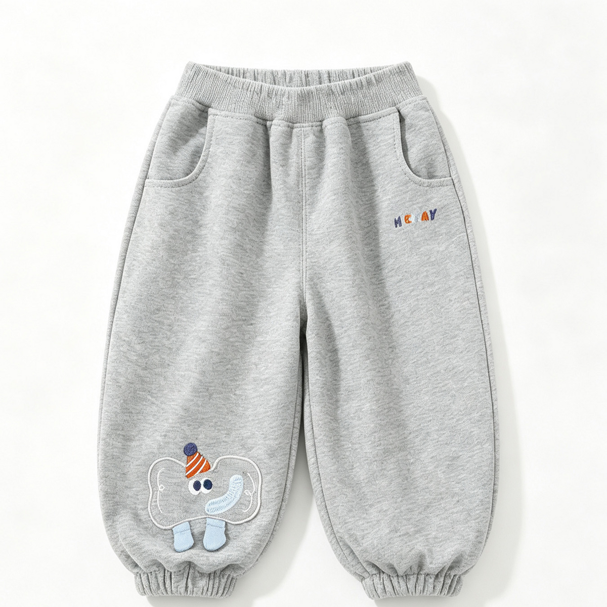 Minimalist Autumn Unisex Kids' Casual Pants, Ages 2-7 | Color: Grey | Image 3