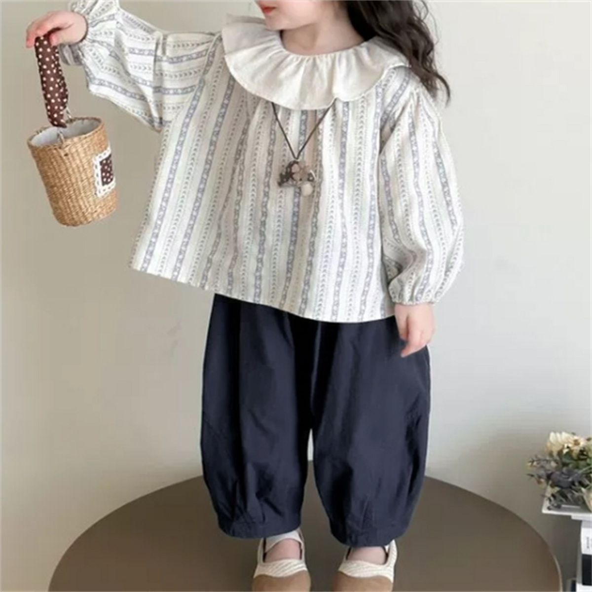 Casual Sporty Autumn 2-Piece Girls' Pants Suit, Ages 2-9 | Color: As the Picture | Image 2