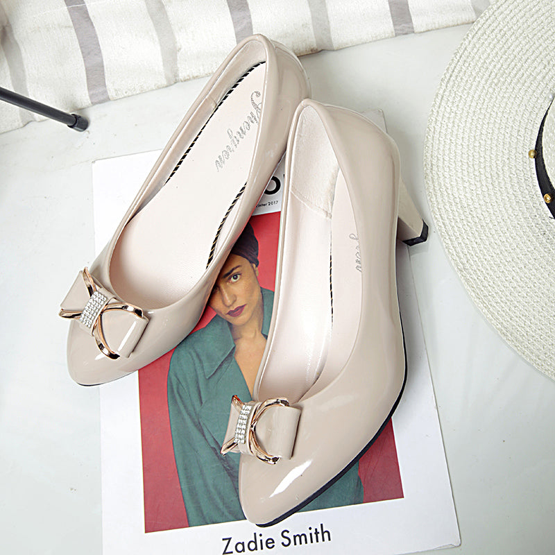 Modern Chic All-Season PU/Artificial Leather/Microfiber Leather Women's High Heels | Color: Beige | Image 1