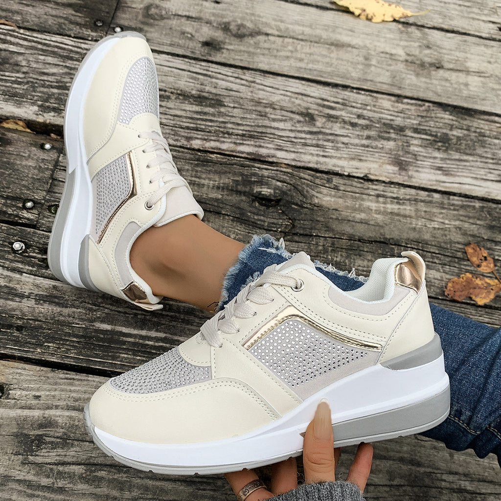 Modern Chic All-Season PU/Artificial Leather/Microfiber Leather Women's Casual Shoes | Color: Beige | Image 2