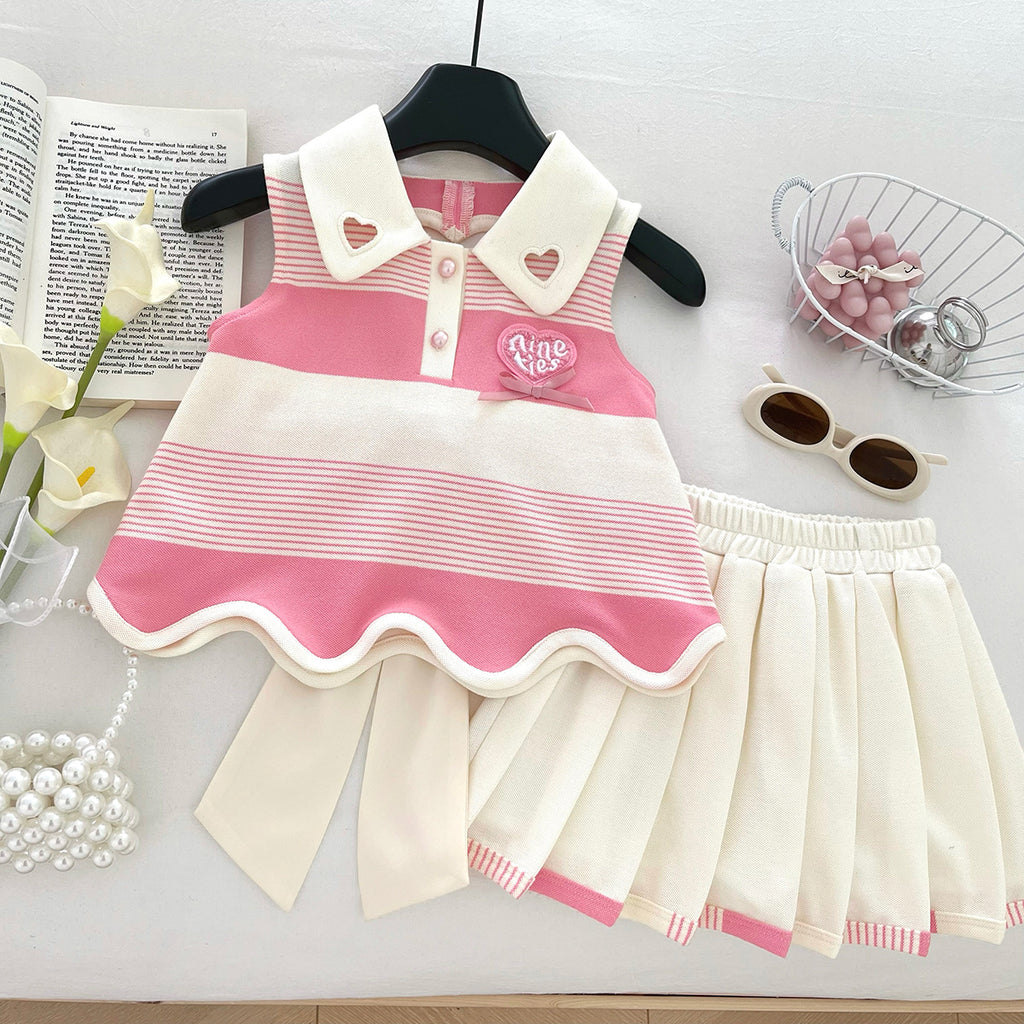 All-Season Sweet & Cute Summer 2-Piece Girls' Dress Suit, Ages 2-9 | Color: Pink | Image 1