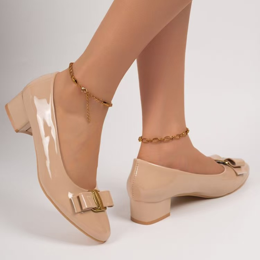 Modern Chic All-Season PU/Artificial Leather/Microfiber Leather Women's High Heels | Color: Apricot | Image 3