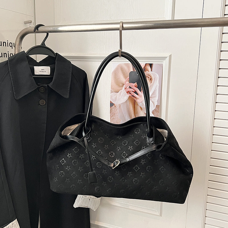 Modern Chic All-Season PU/Artificial Leather/Microfiber Leather, Suede/Oxford/Scrub Women's Shoulder Bags Tote Bags | Color: Black | Image 2