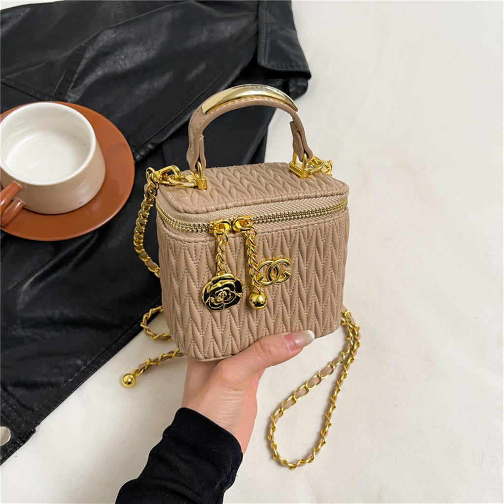 Modern Chic All-Season PU/Artificial Leather/Microfiber Leather Women's Handbags Box Bags | Color: Khaki | Image 1