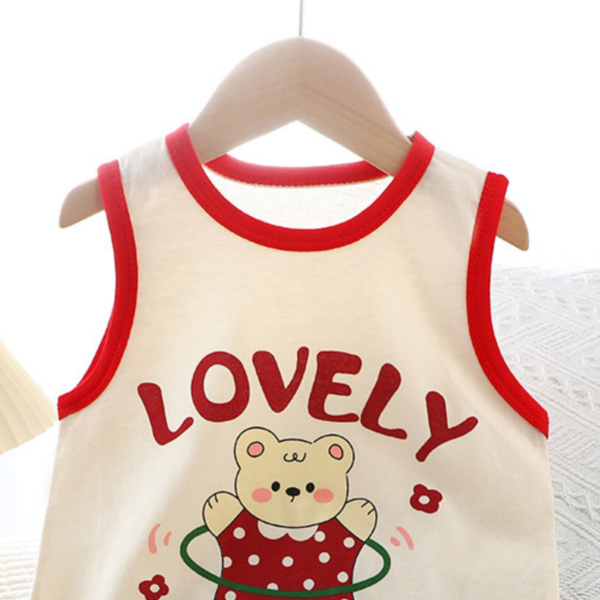 Modern Chic All-Season Casual Sporty Summer Unisex Baby Jumpsuit, Ages 1-12 Months | Color: Red | Image 2