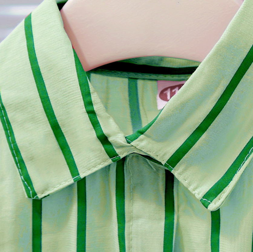 Casual Sporty Summer 3-Piece Girls' Pants Suit, Ages 2-9 | Color: Green | Image 2