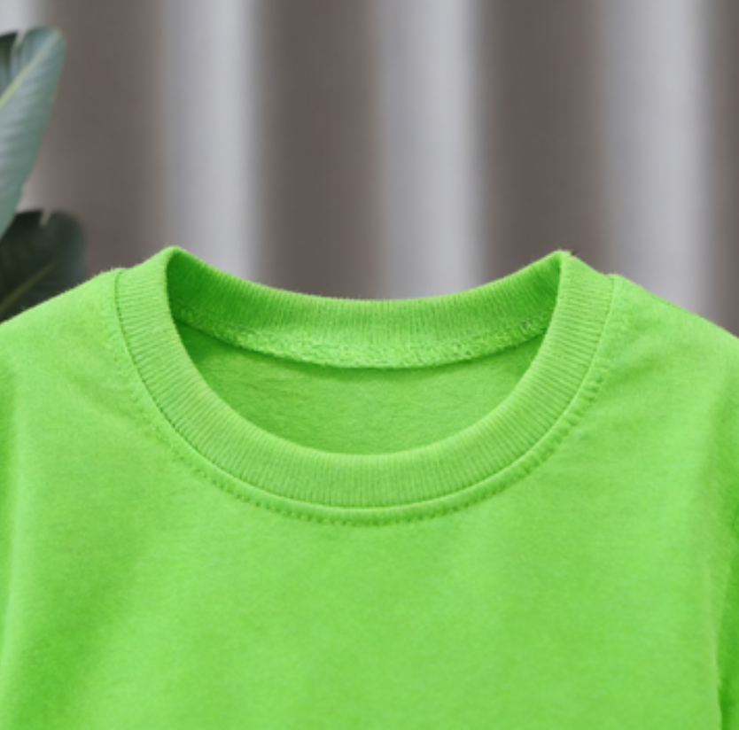 Modern Chic All-Season Minimalist Summer 2-Piece Girls' Pants Suit, Ages 2-9 | Color: Green | Image 2