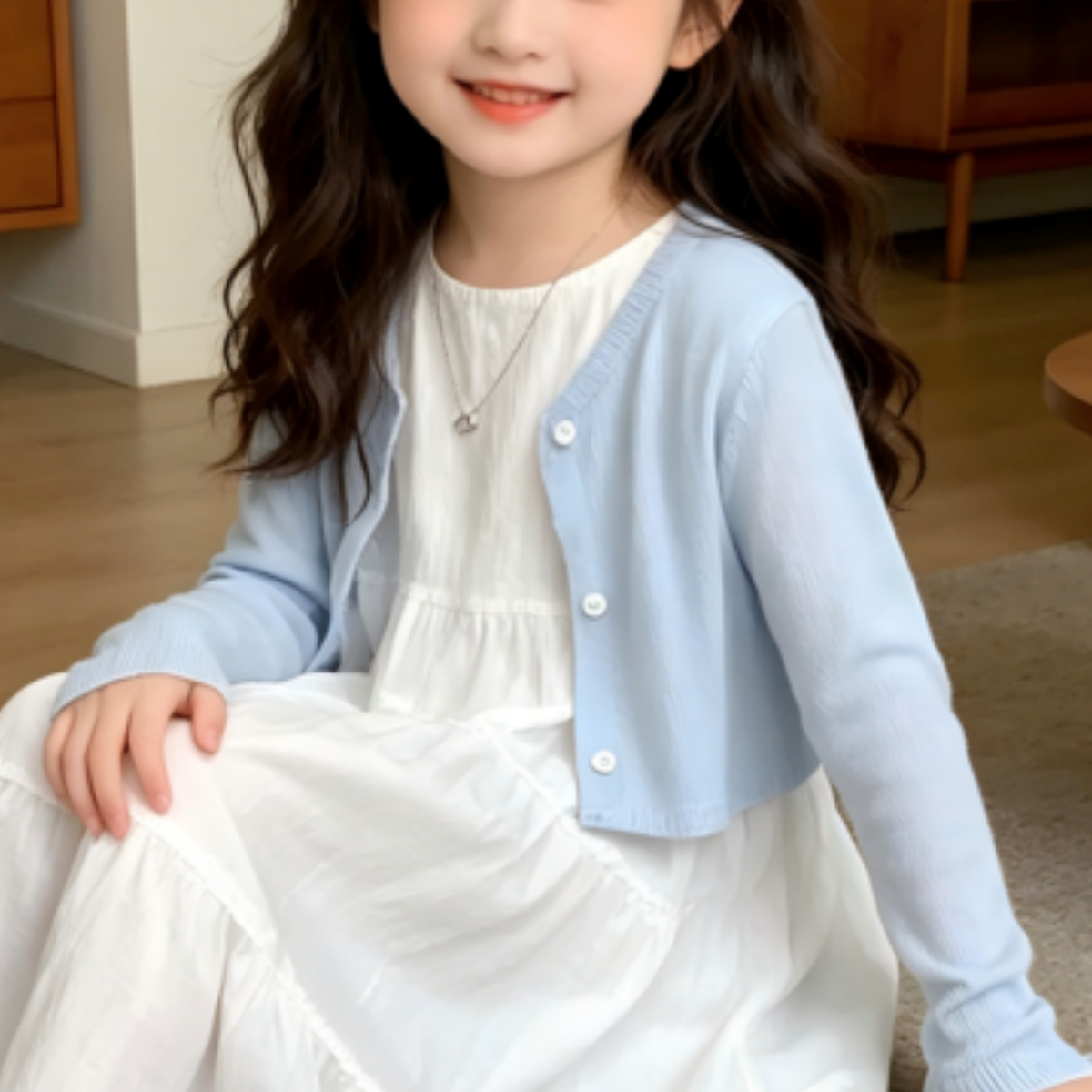Casual Sporty Spring 2-Piece Girls' Dress Suit, Ages 4-14 | Color: Blue | Image 3