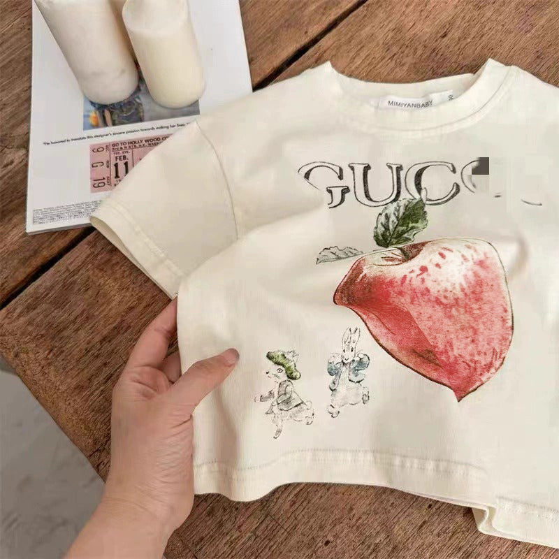 Modern Chic All-Season Minimalist Summer Unisex Kids' T-Shirt, Ages 2-11 | Color: Style 2 | Image 1